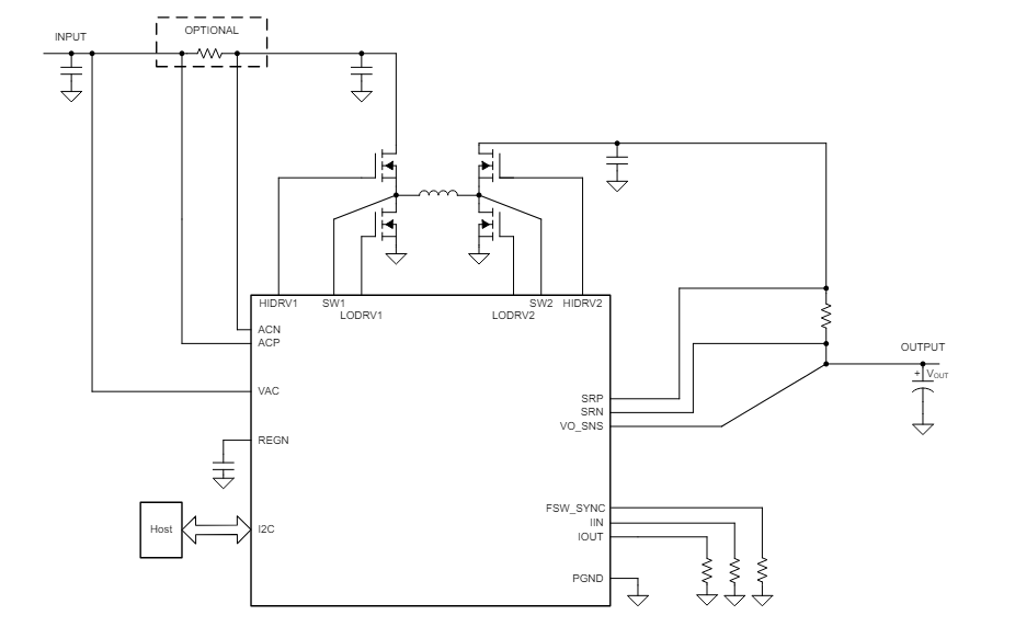 Schematic - Texas Instruments BQ25758 Bidirectional Buck-Boost Controller